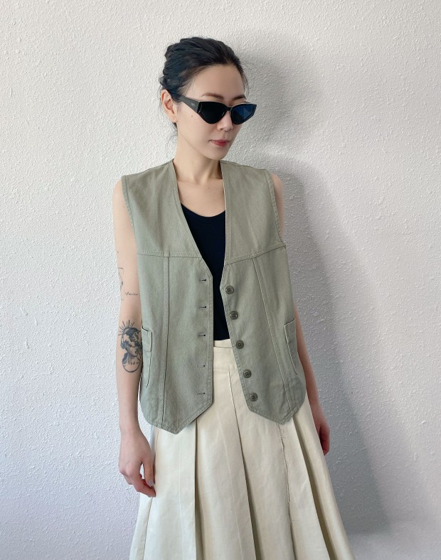 Beige Causal Waistcoat #250231